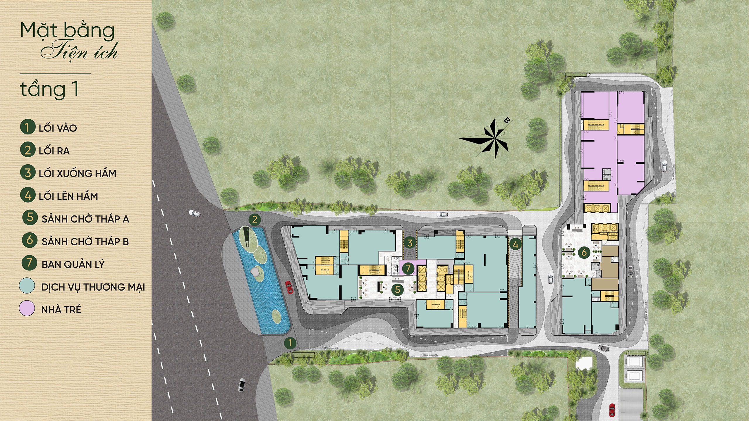 mặt bằng tiện ích Căn hộ chung cư AT Sài Gòn RiverSide Quốc Lộ 13 TPHCM