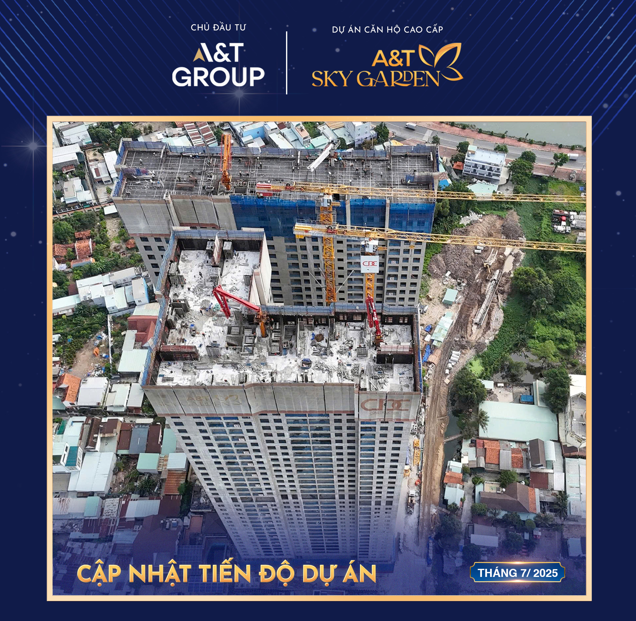 cập nhật tiến độ hạ tầng tháng 07/2025 Sky Garden