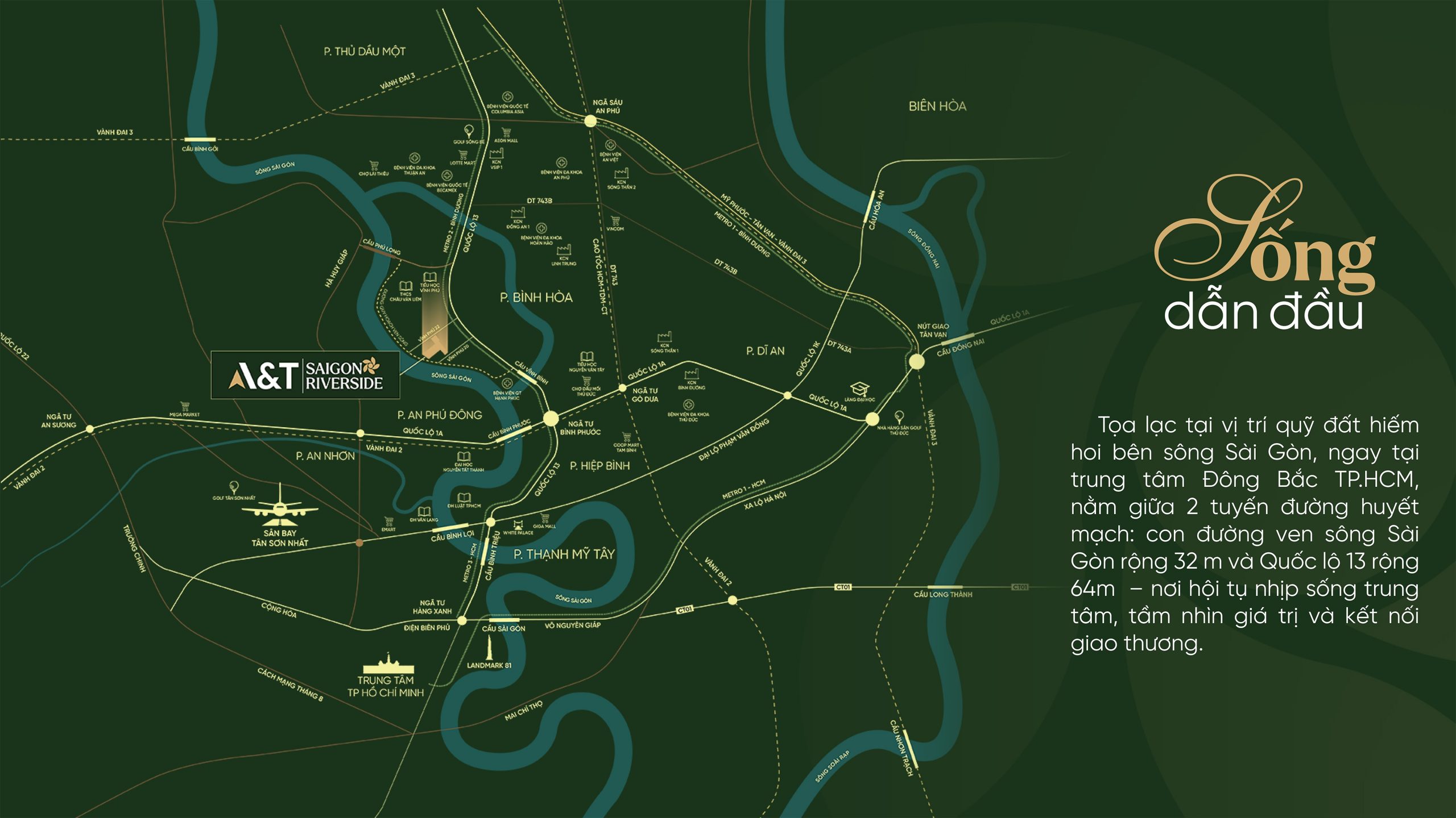 vị trí Căn hộ chung cư AT Sài Gòn RiverSide Quốc Lộ 13 TPHCM